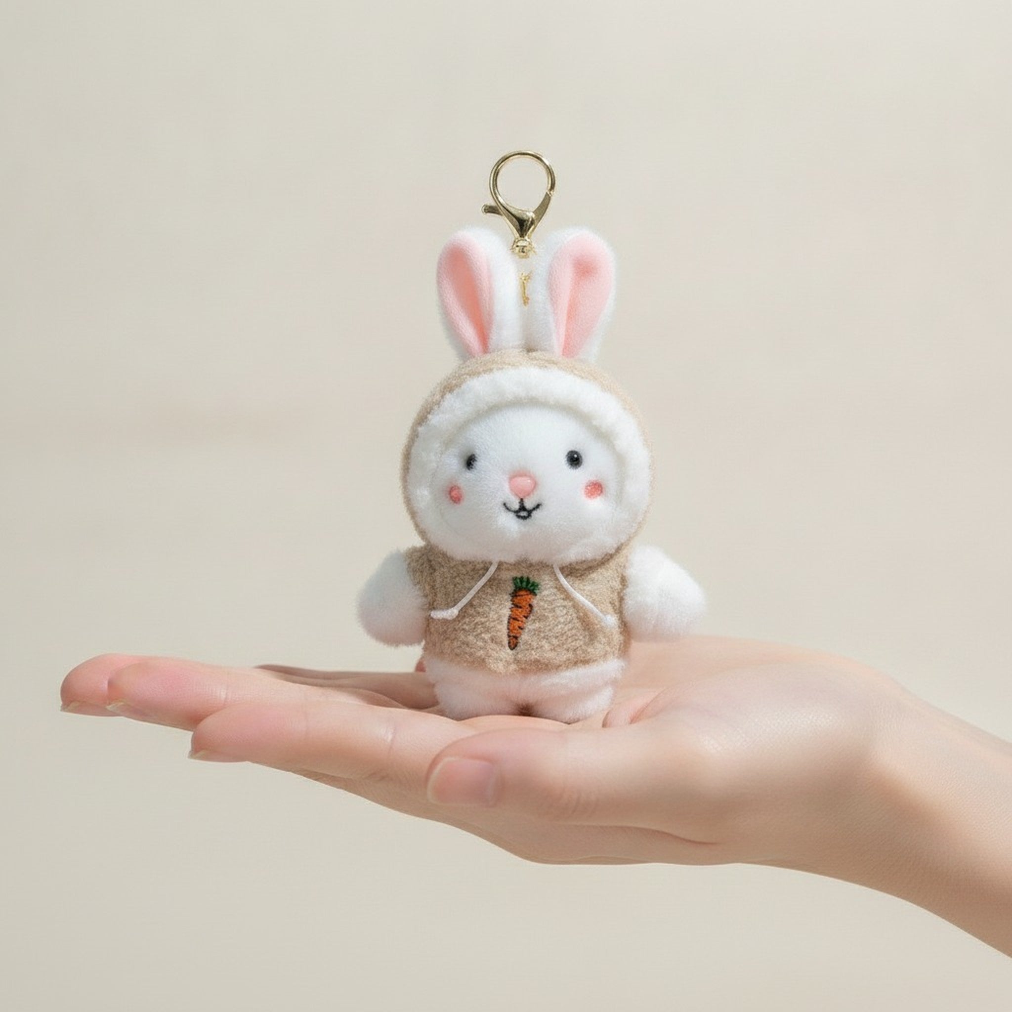 Cute Rabbit Plush Keychain Charm – novelty & toys (view 3)