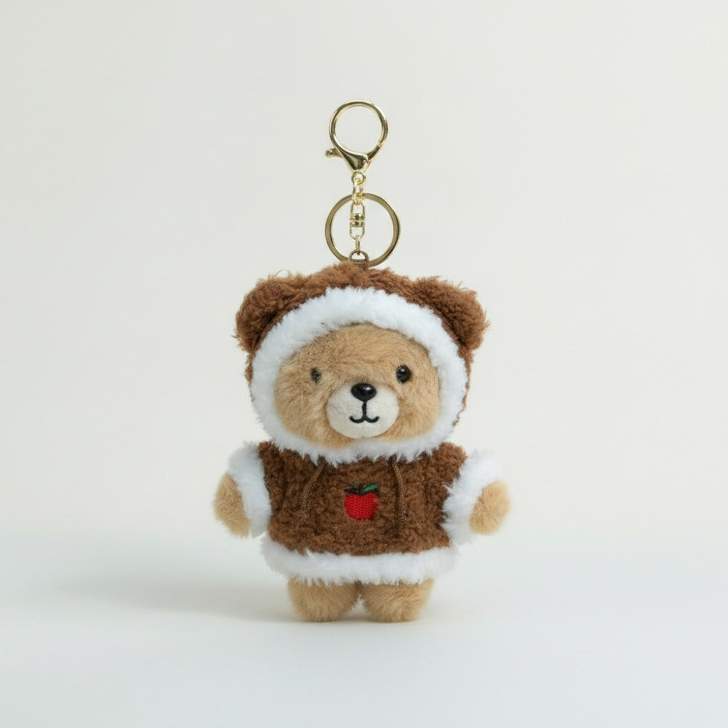 Fluffy Bear Hoodie Charm Keychain – novelty & toys (view 1)