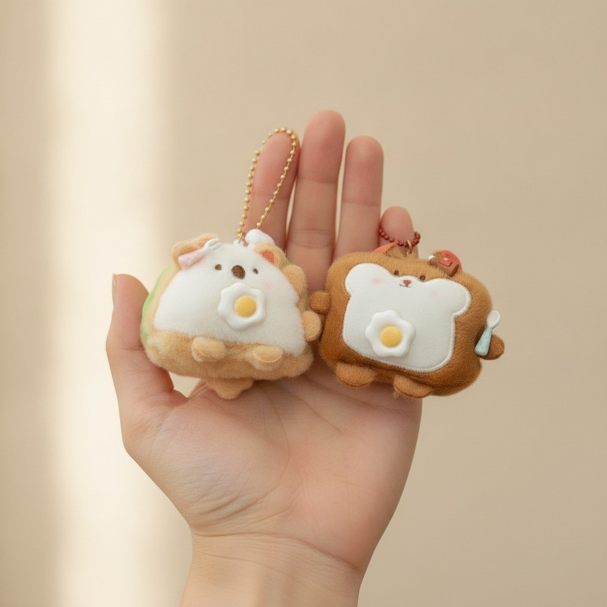 Cute Breakfast Toast Bear Plush Keychains – novelty & toys (view 3)