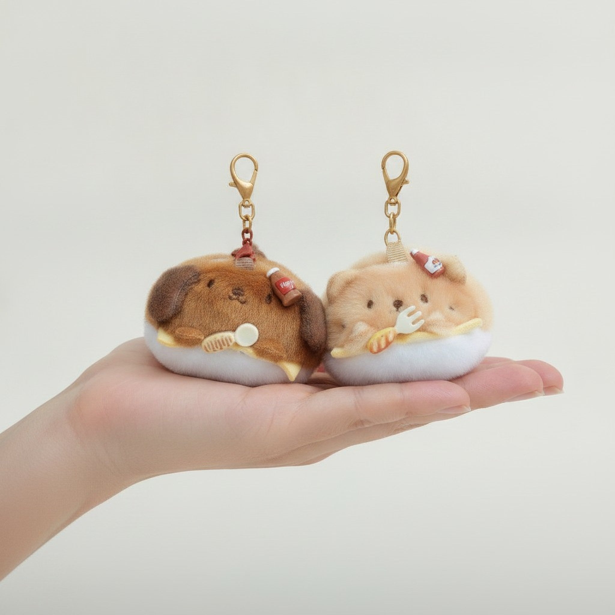 Fluffy Dog Sandwich Charm Keychain – novelty & toys (view 3)