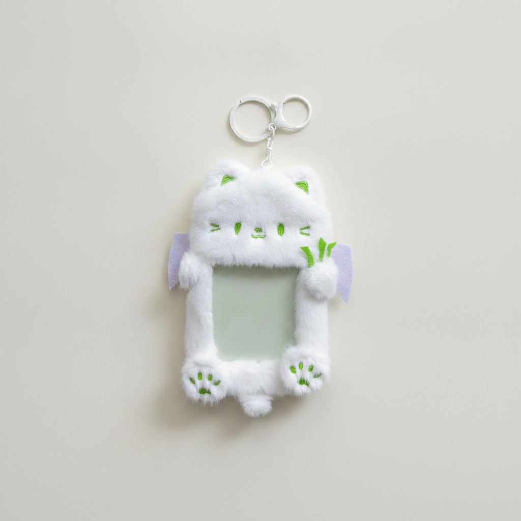Fluffy Cat Photo Card Holder Keychain – novelty & toys (view 1)