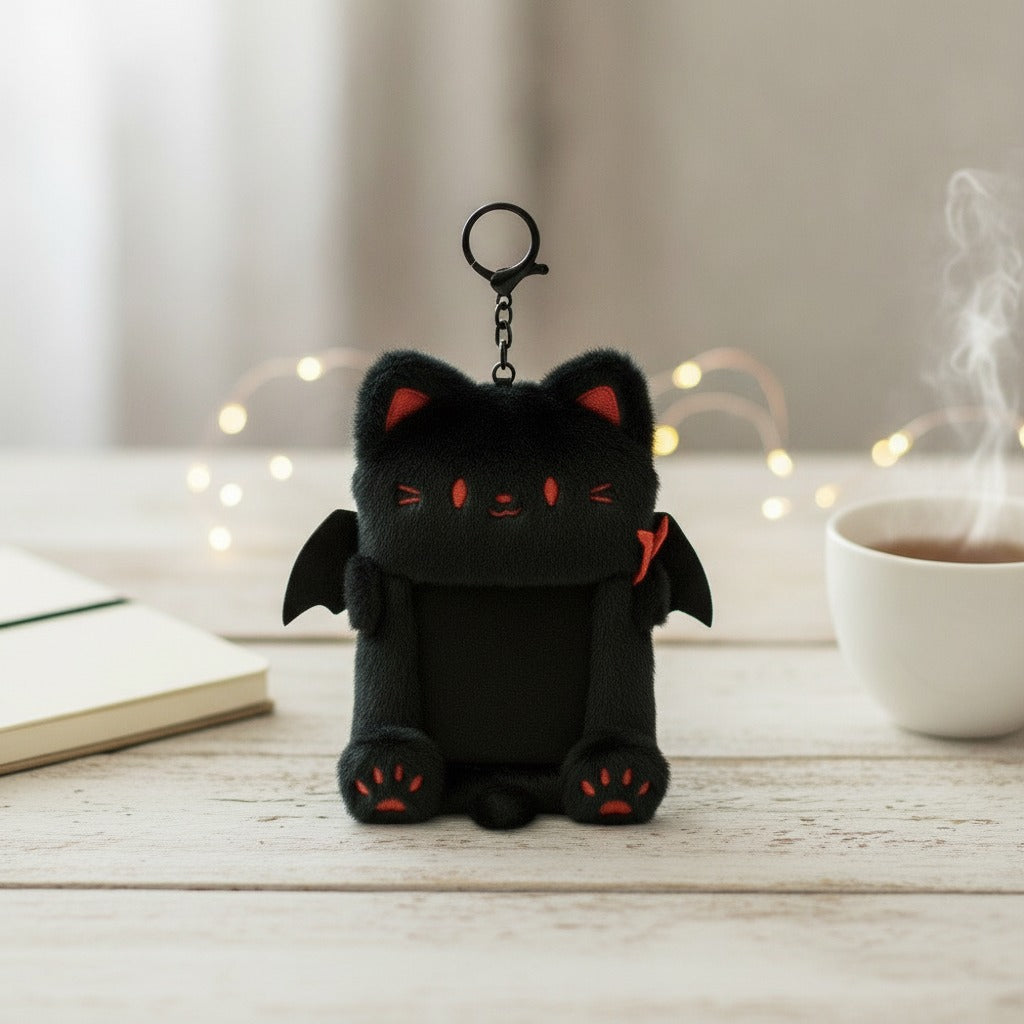 Devil Cat Plush Keychain Card Holder – novelty & toys (view 2)