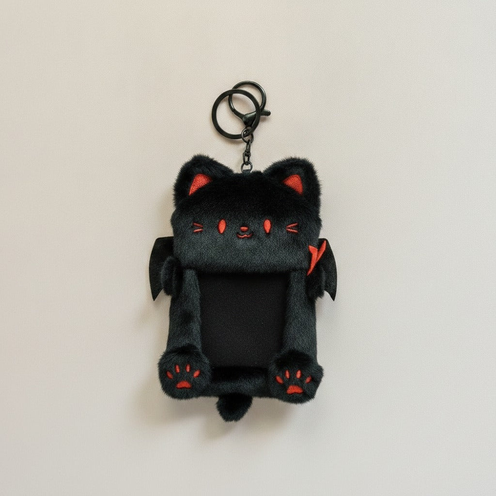 Devil Cat Plush Keychain Card Holder – novelty & toys (view 1)