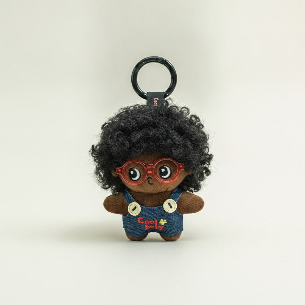 Cute Curly Hair Plush Doll Keychain – novelty & toys (view 1)