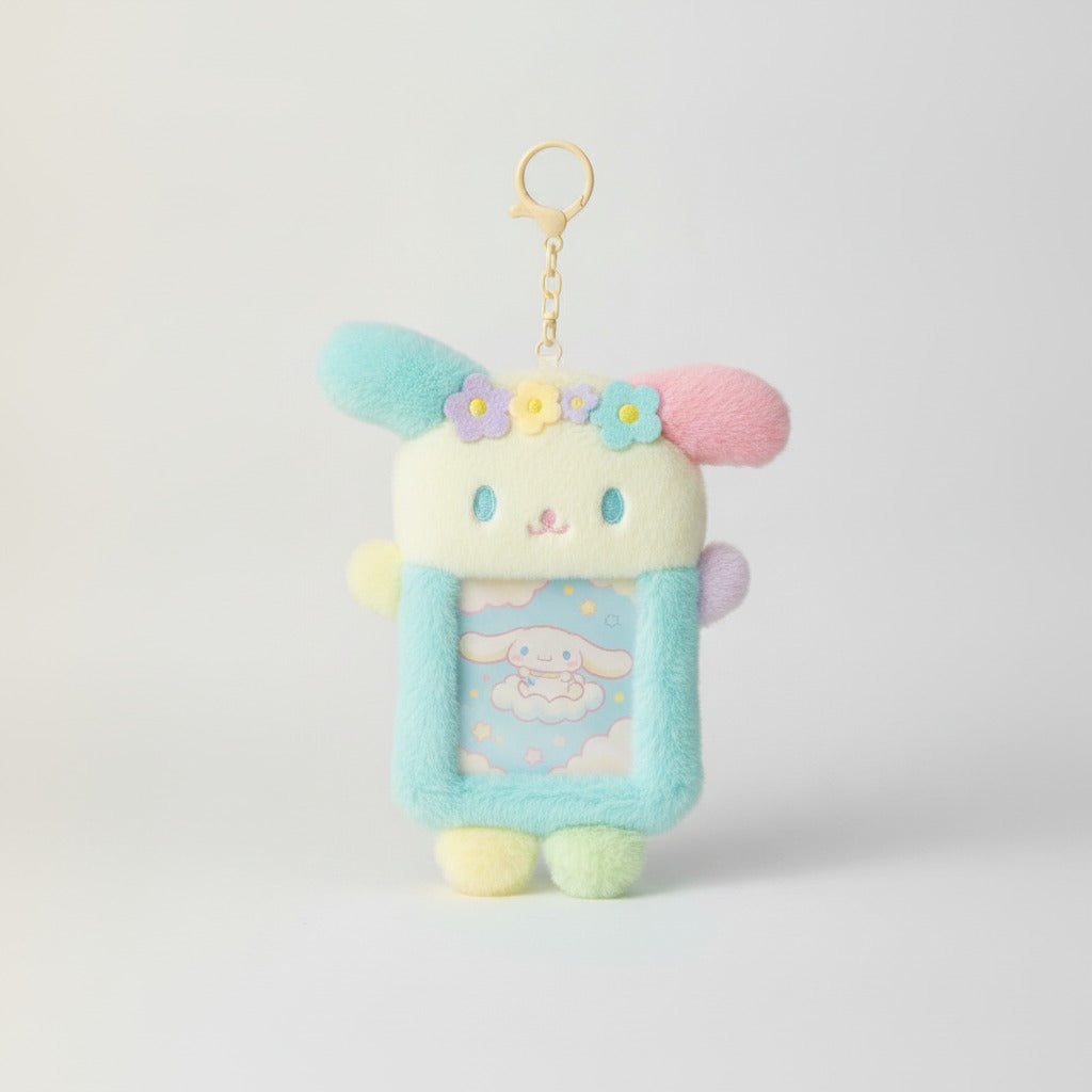 Floral Bunny Plush Card Holder Keychain – novelty & toys (view 1)