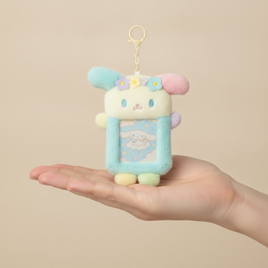 Floral Bunny Plush Card Holder Keychain – novelty & toys (view 3)