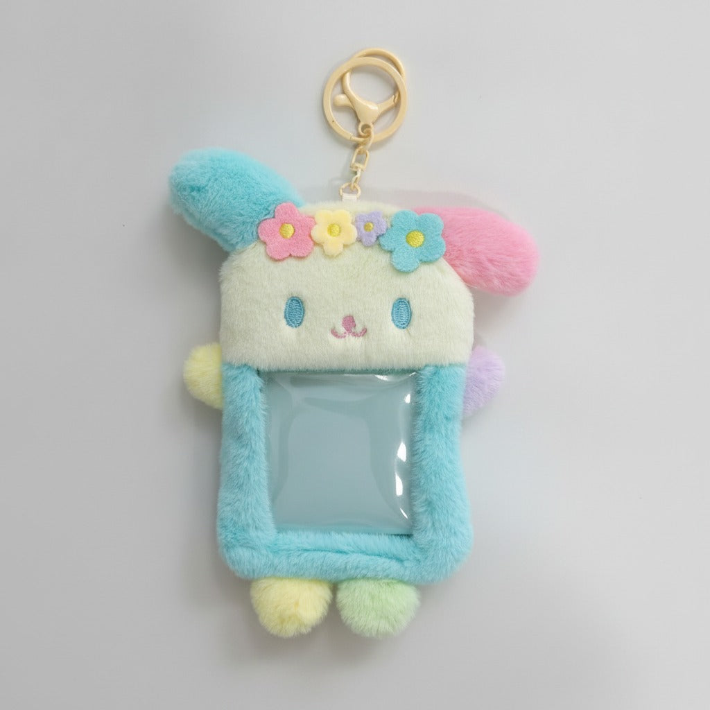 Floral Bunny Plush Card Holder Keychain – novelty & toys (view 1)