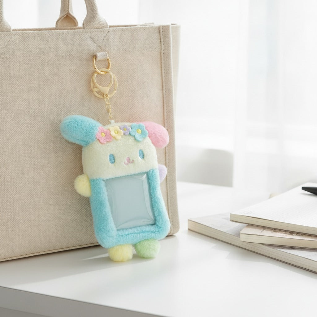 Floral Bunny Plush Card Holder Keychain – novelty & toys