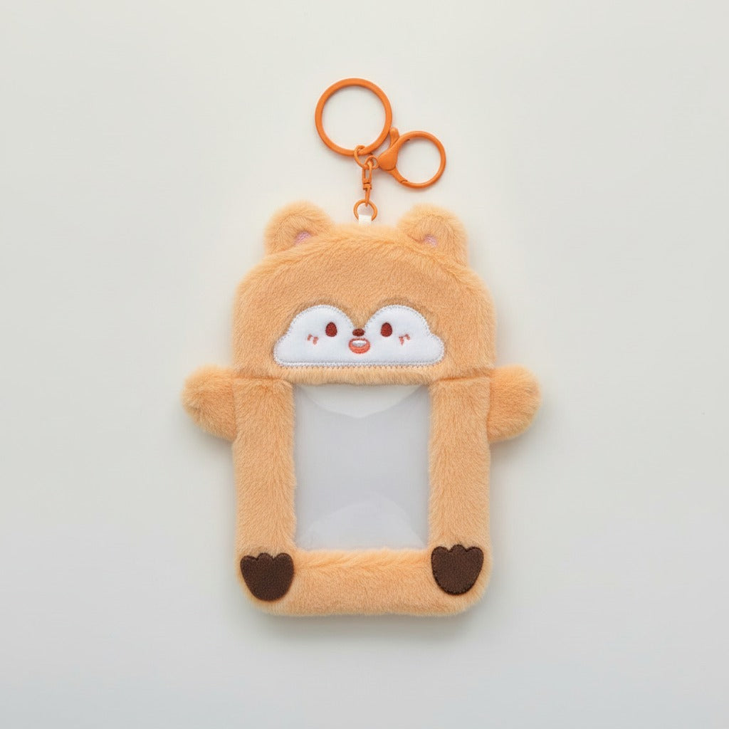 Fluffy Animal Photo Card Holder Keychain – novelty & toys (view 1)