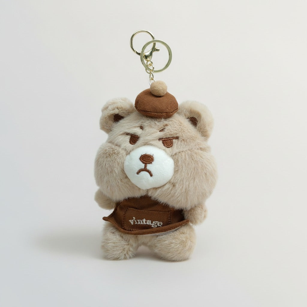 Vintage Grumpy Bear Plush Keychain – apparel accessories (view 1)