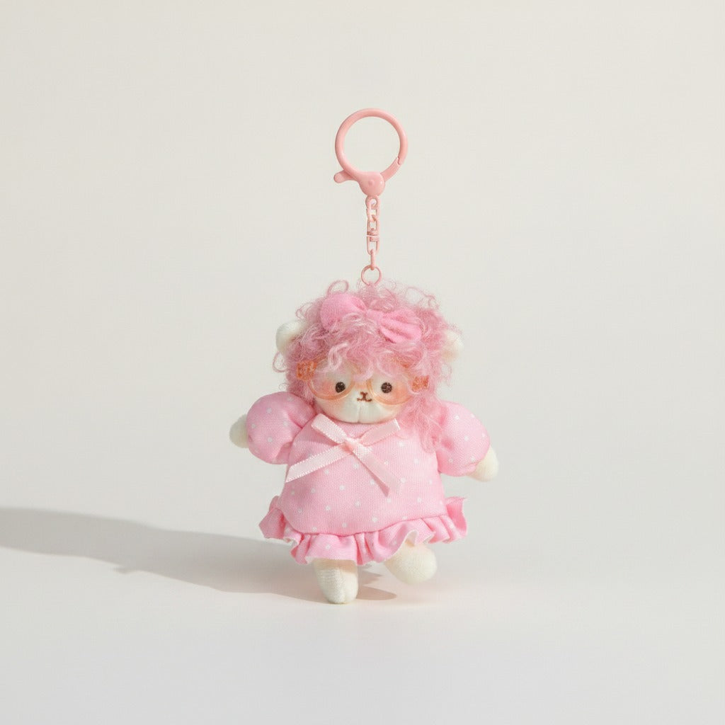 Fluffy Lamb Plush Keychain Charm – novelty & toys (view 1)
