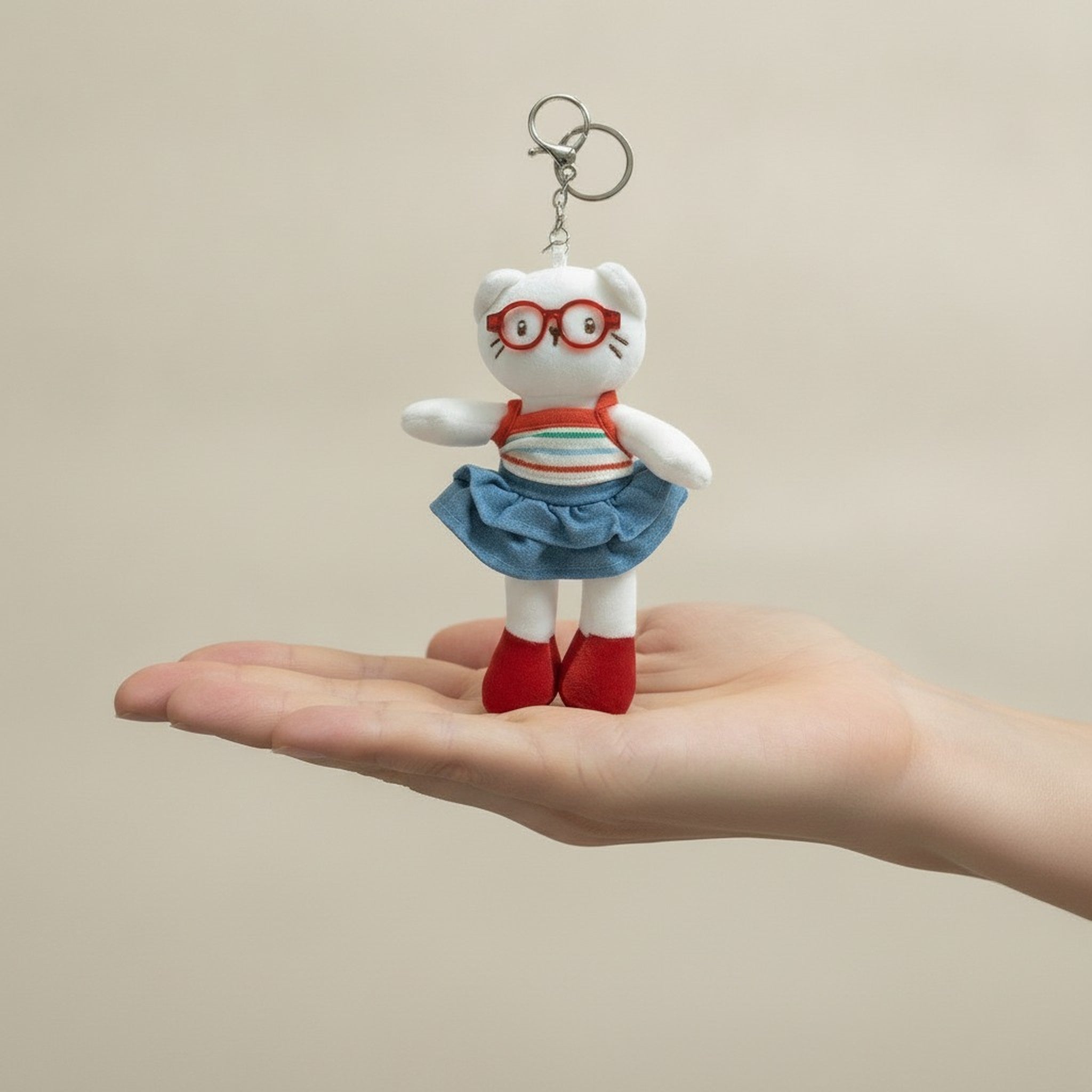 Cute Cat Plush Keychain – novelty & toys (view 3)
