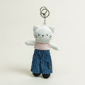 Plush Cat Keychain with Pearl Necklace – novelty & toys (view 1)