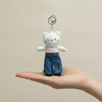 Plush Cat Keychain with Pearl Necklace – novelty & toys (view 3)