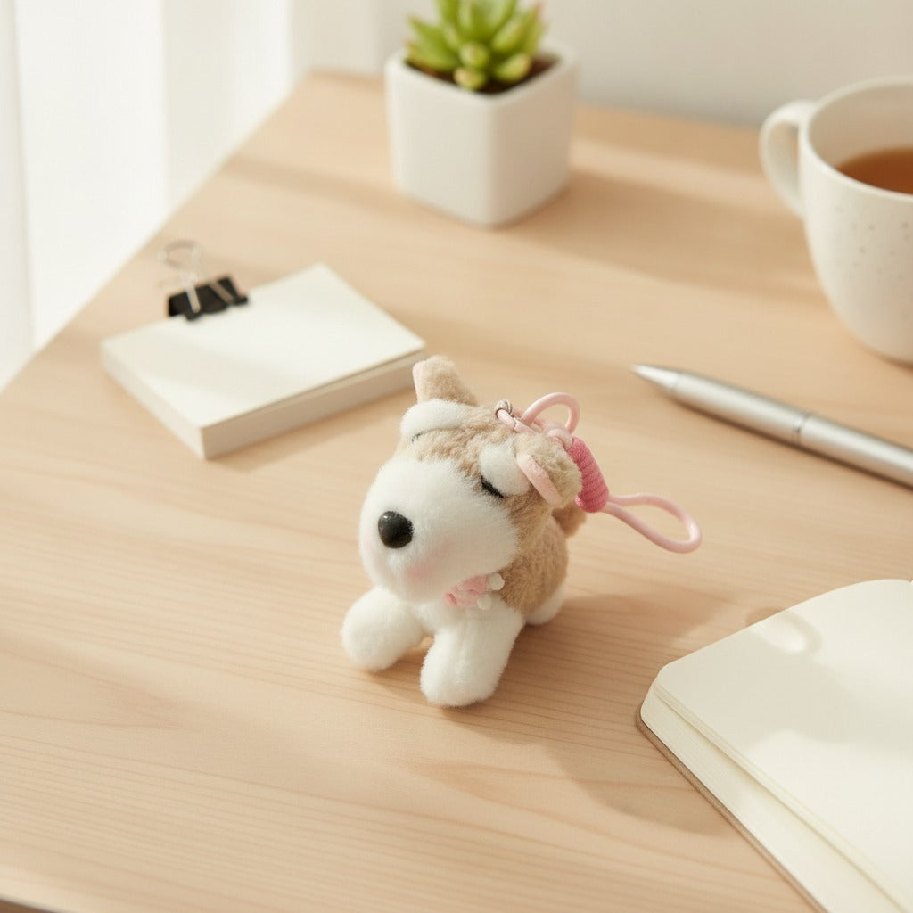 Cute Plush Dog Keychain Charm – novelty & toys (view 2)