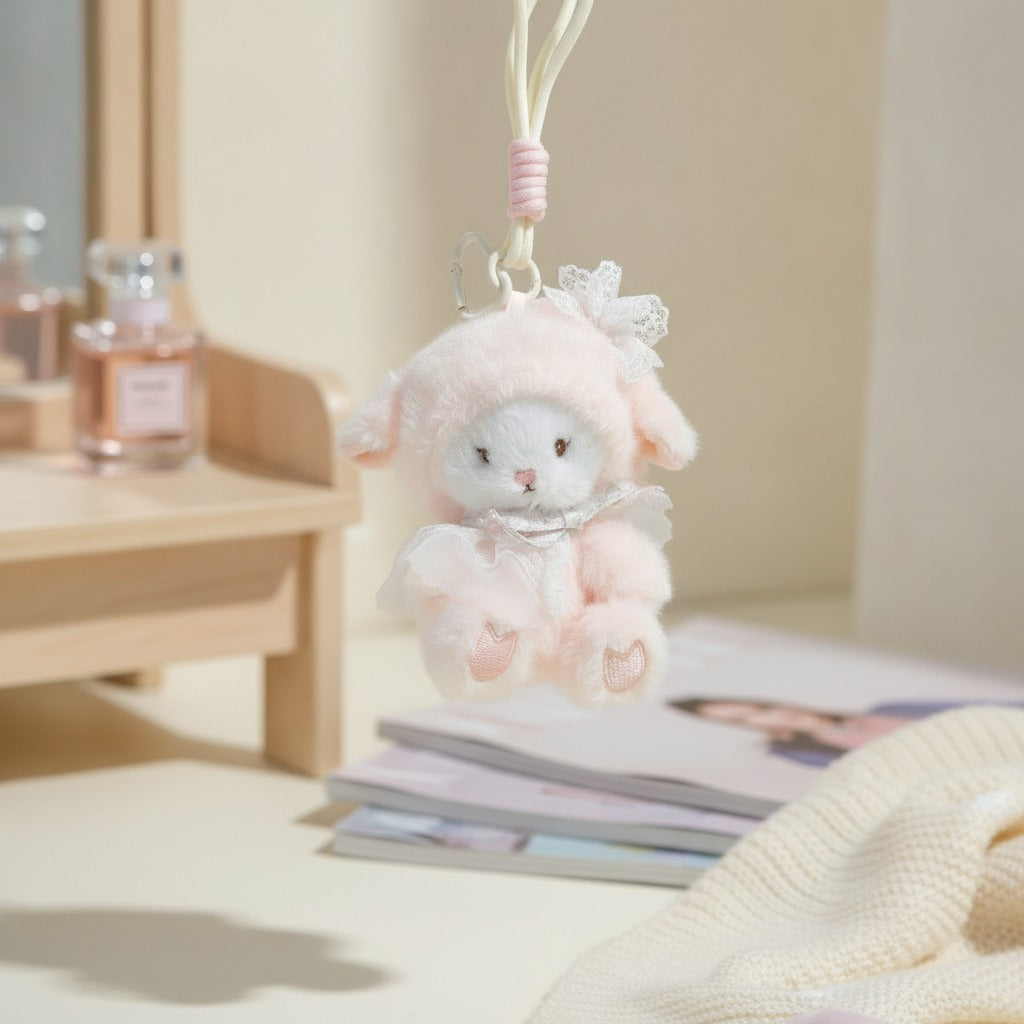Sweet Winking Lamb Plush Keychain – apparel accessories (view 2)
