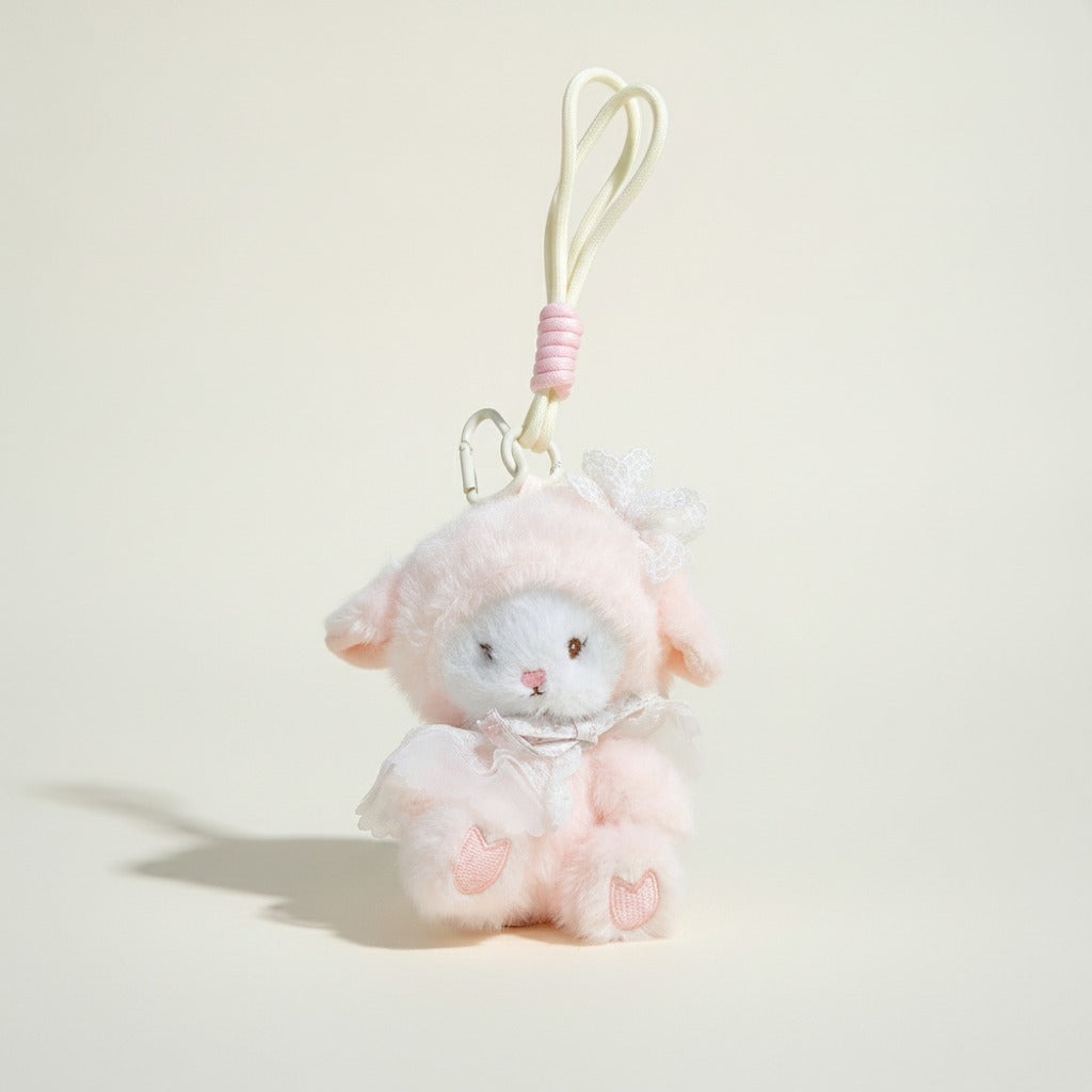 Sweet Winking Lamb Plush Keychain – apparel accessories (view 1)