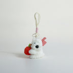 Fluffy Dog Apple Plush Keychain – novelty & toys (view 1)
