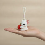 Fluffy Dog Apple Plush Keychain – novelty & toys (view 3)