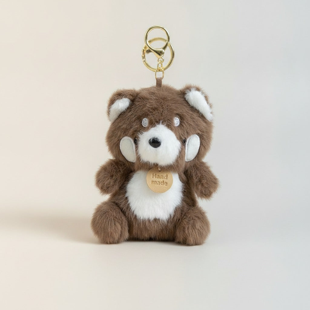 Fluffy Teddy Bear Keychain Charm – novelty & toys (view 1)