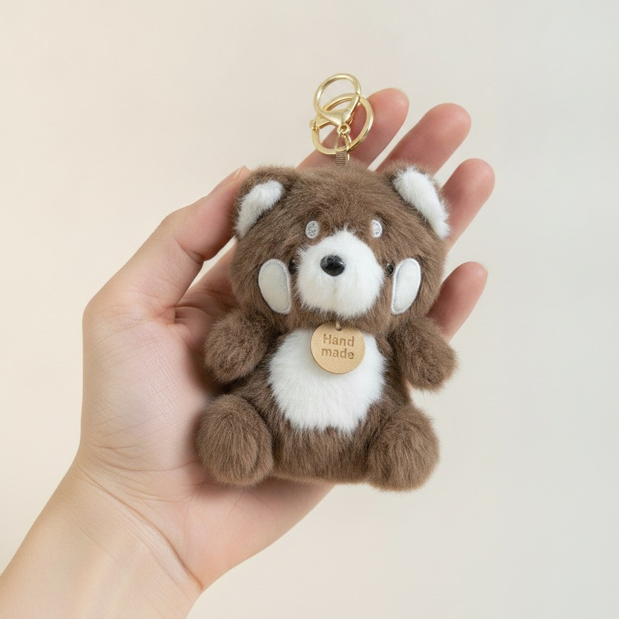 Fluffy Teddy Bear Keychain Charm – novelty & toys (view 3)