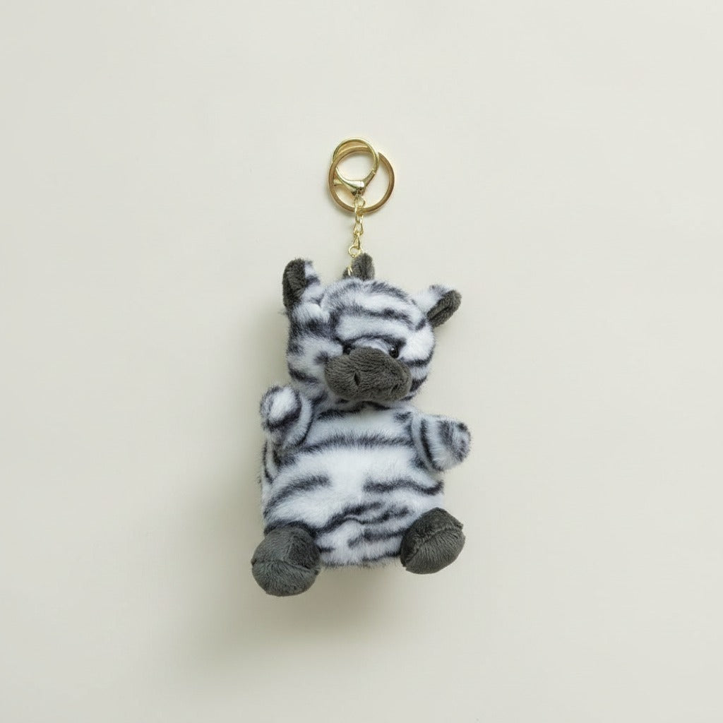 Fluffy Zebra Plush Keychain – novelty & toys (view 1)