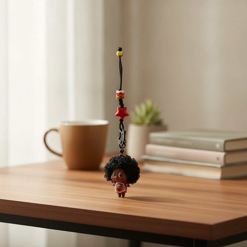 Cute Curly Hair Doll Keychain – novelty & toys (view 2)
