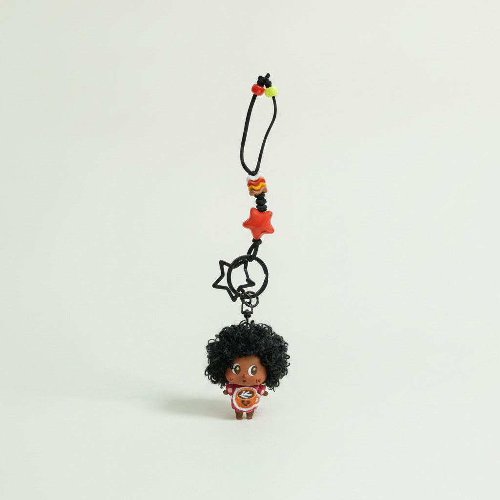 Cute Curly Hair Doll Keychain – novelty & toys (view 1)