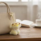 Cute Plush Dog Keychain with Glasses – novelty & toys (view 2)