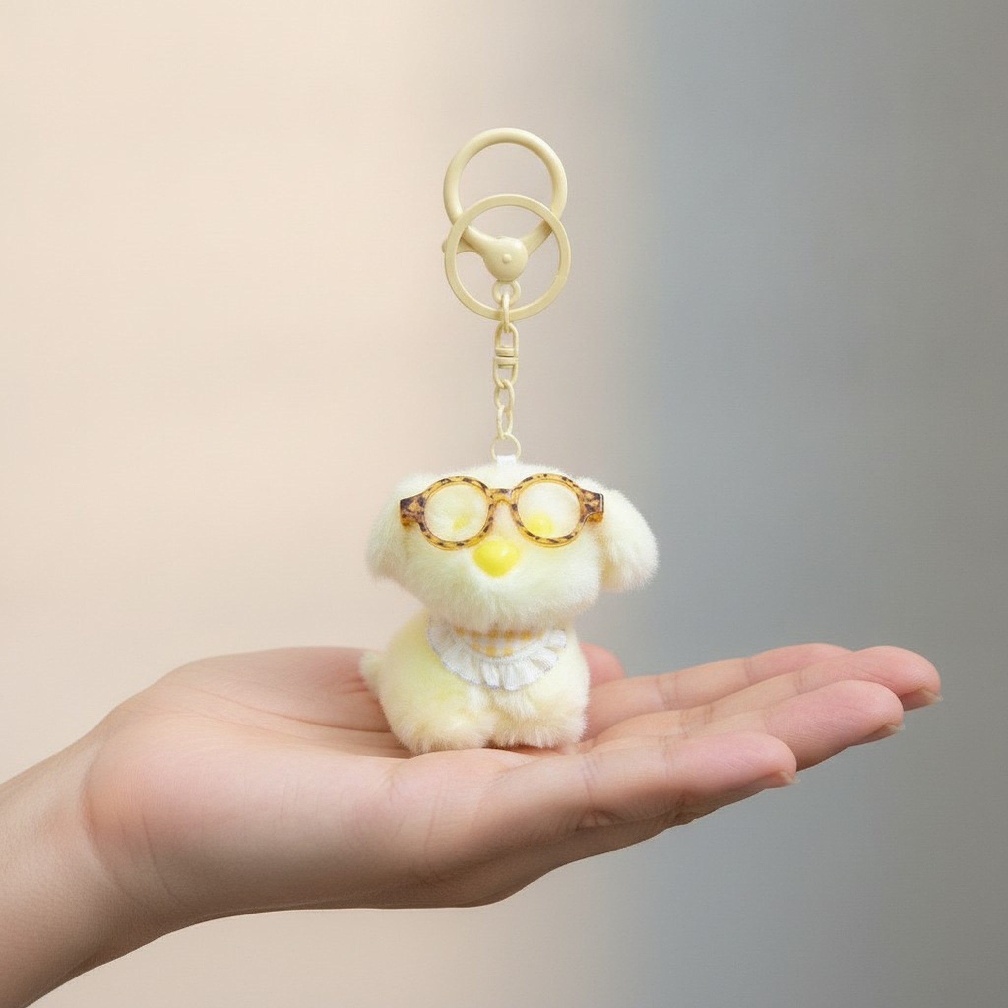 Cute Plush Dog Keychain with Glasses – novelty & toys (view 3)