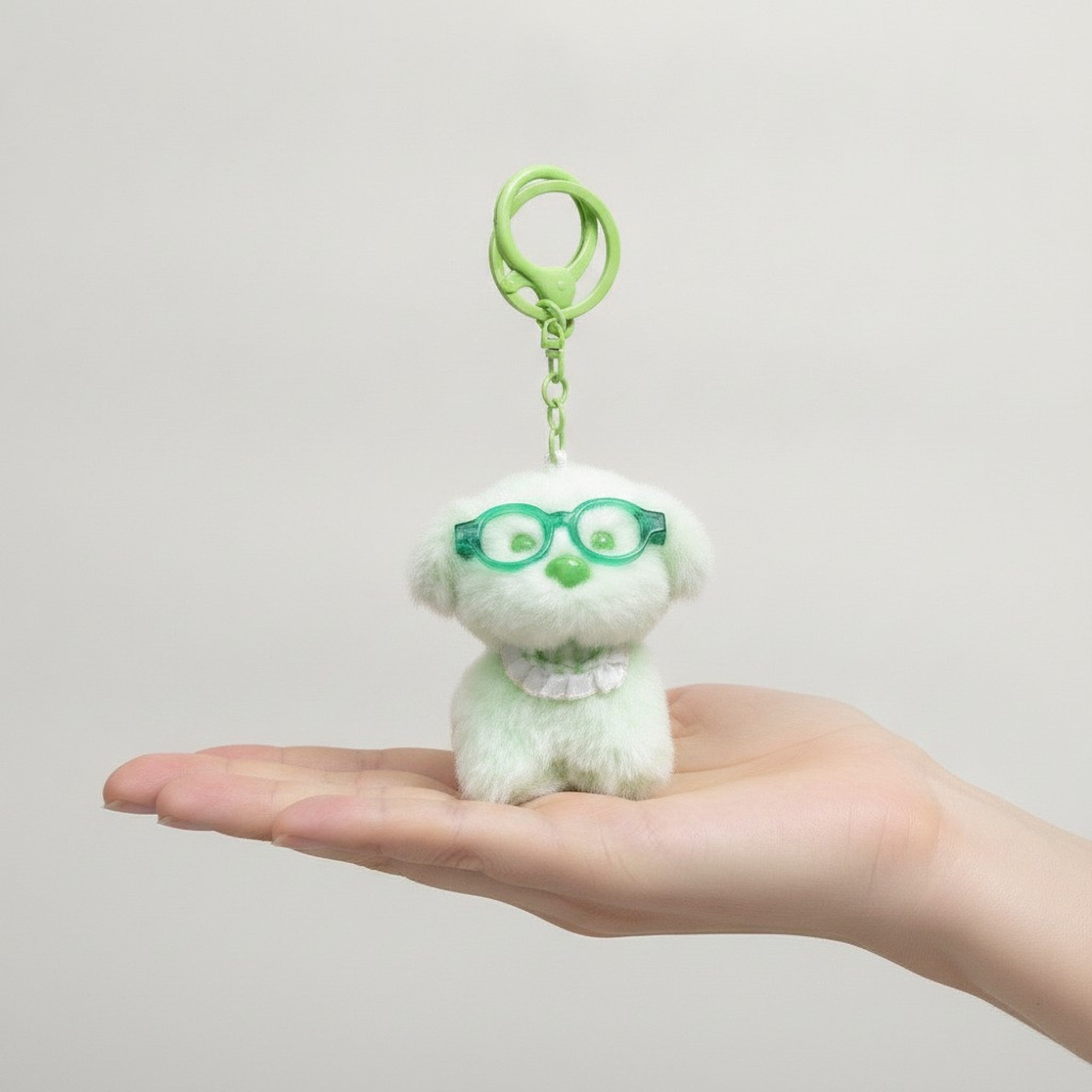 Plush Puppy Keychain Charm with Glasses – novelty & toys (view 3)
