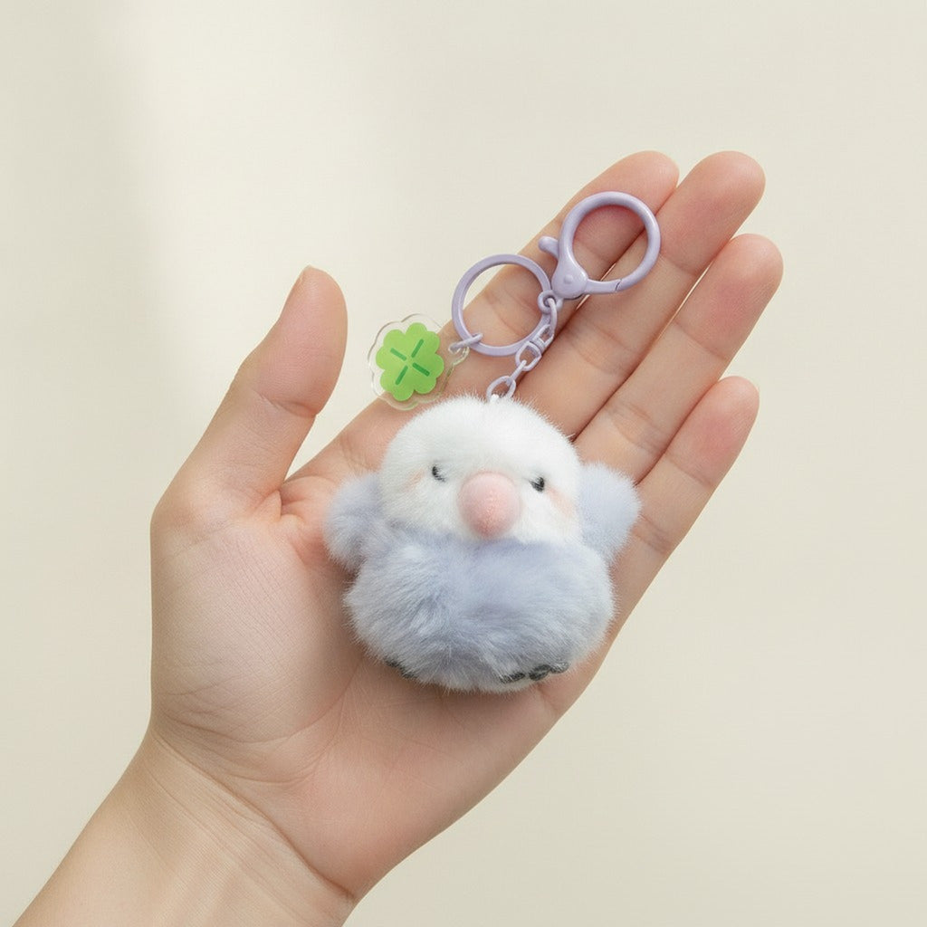 Cute Fluffy Bird Plush Keychain – novelty & toys (view 3)