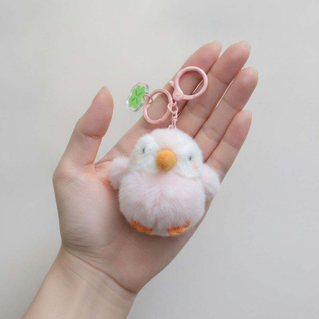 Adorable Fluffy Chick Clover Keychain – novelty & toys (view 3)