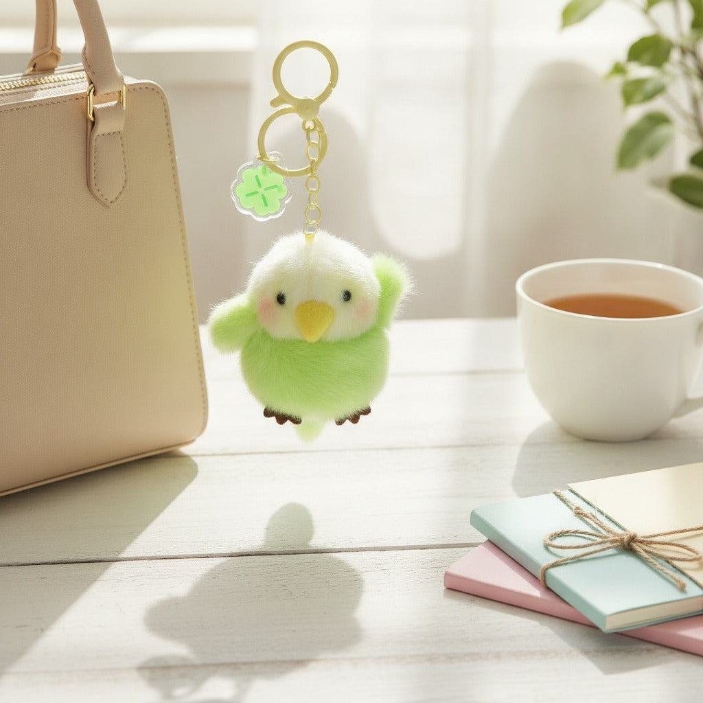 Cute Fluffy Bird Keychain – novelty & toys (view 2)