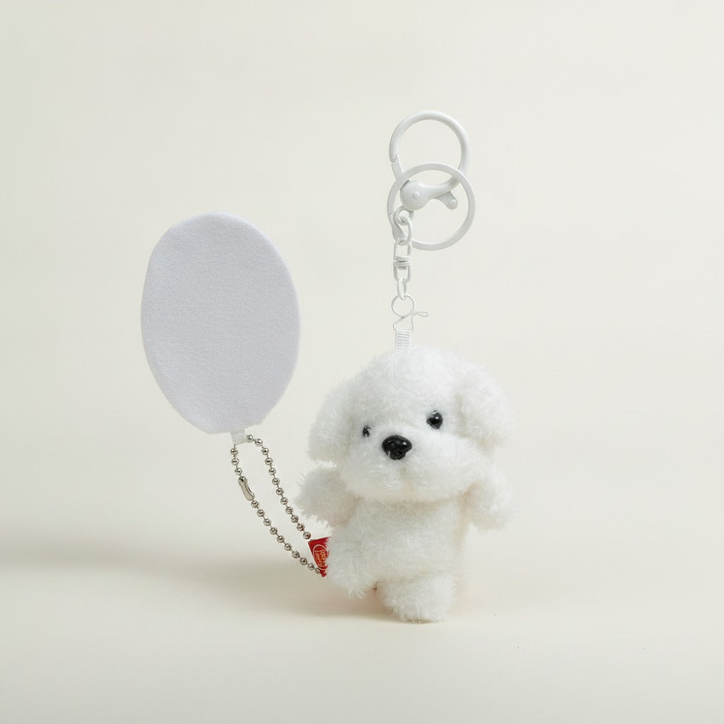 Fluffy Dog Plush Keychain Charm – novelty & toys (view 1)