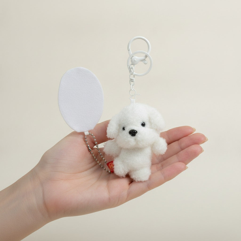Fluffy Dog Plush Keychain Charm – novelty & toys (view 3)