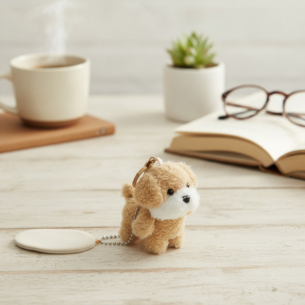 Fluffy Puppy Dog Keychain Bag Charm – novelty & toys (view 2)