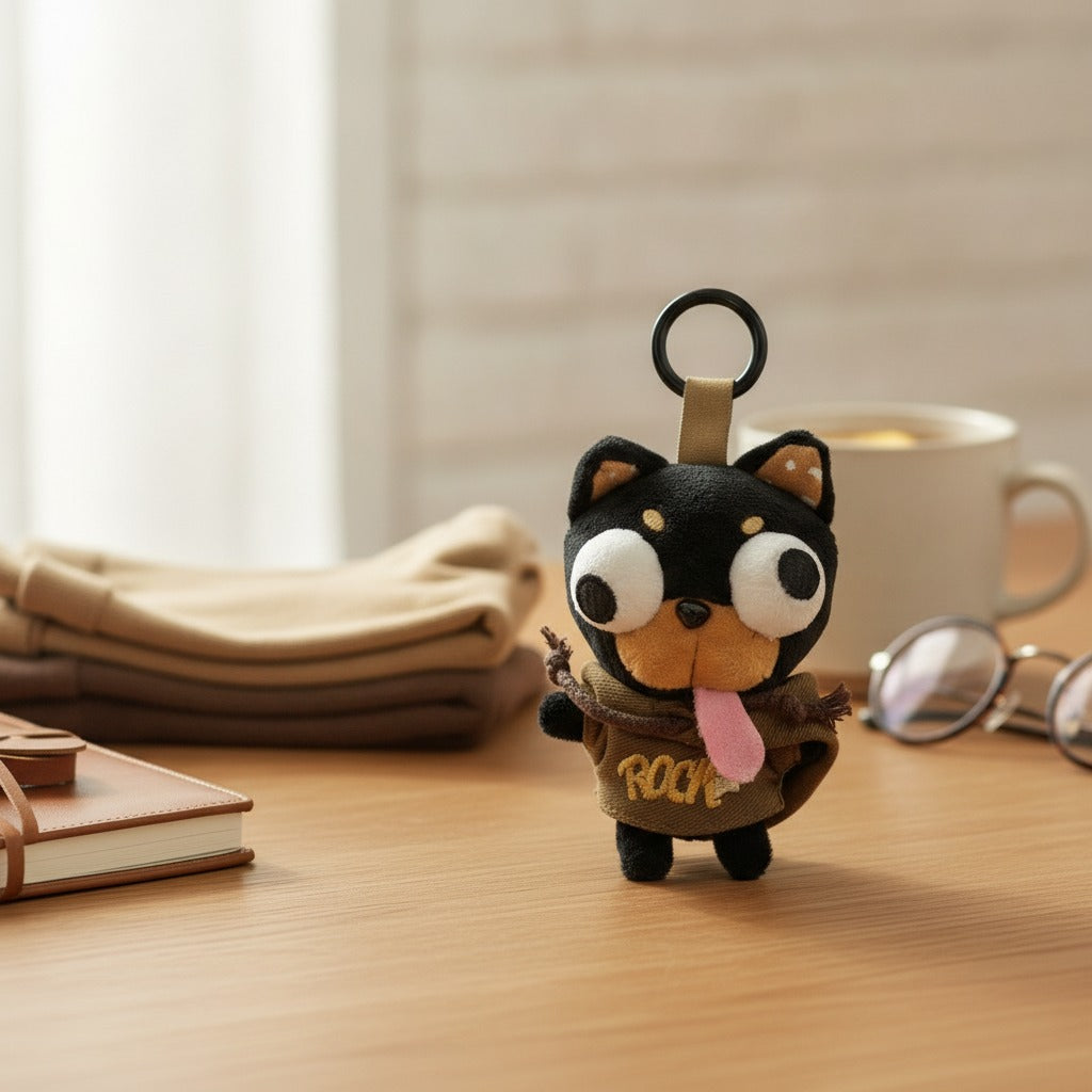 Cute Dog Plush Keychain Charm – novelty & toys (view 2)