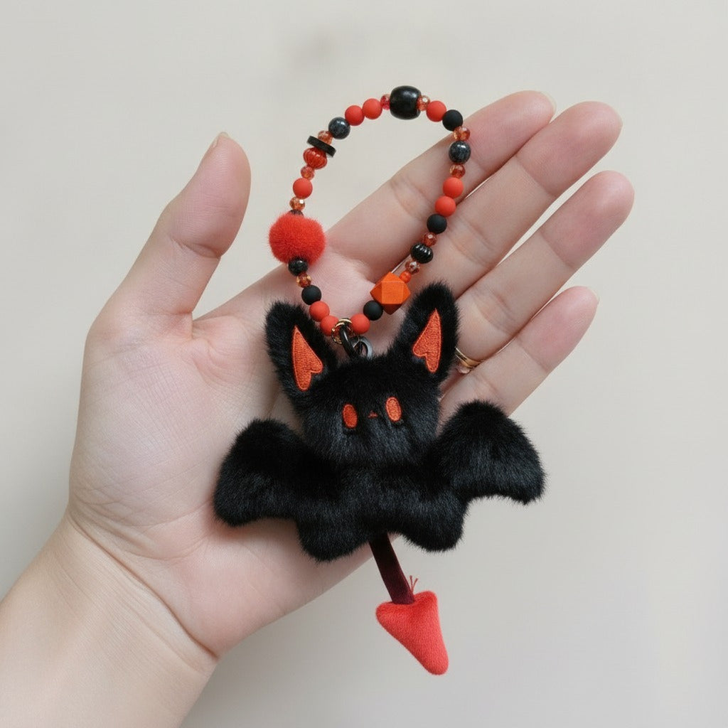 Furry Bat Beaded Keychain Charm – novelty & toys (view 3)