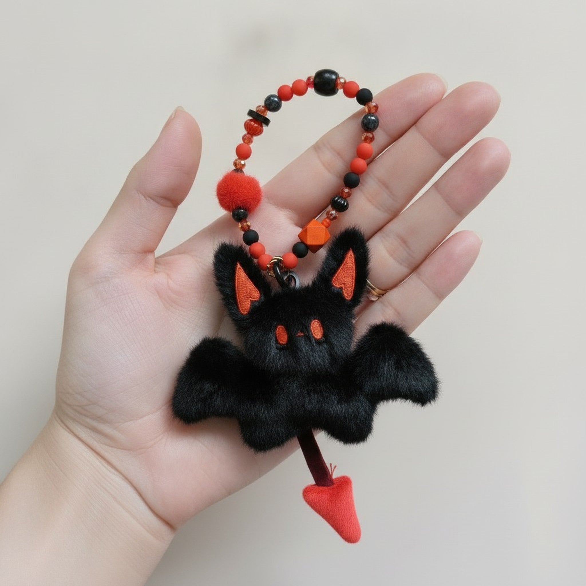 Furry Bat Beaded Keychain Charm – novelty & toys (view 3)