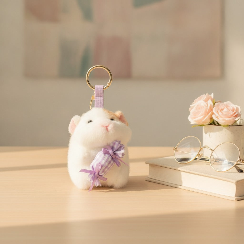 Cute Plush Hamster Candy Keychain – novelty & toys (view 2)