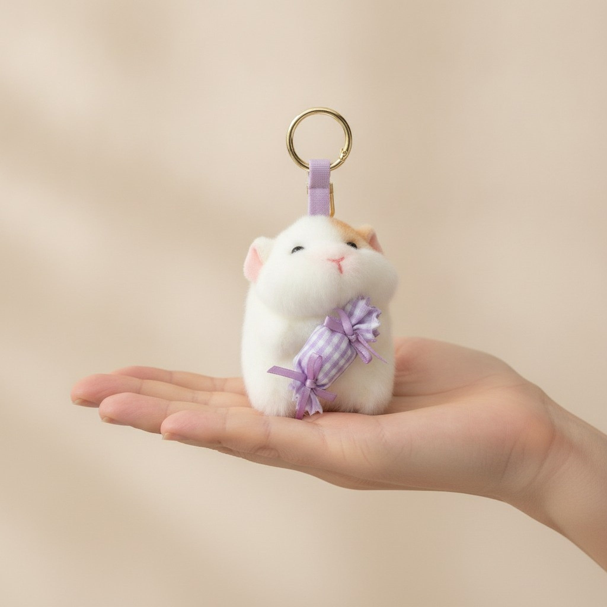 Cute Plush Hamster Candy Keychain – novelty & toys (view 3)