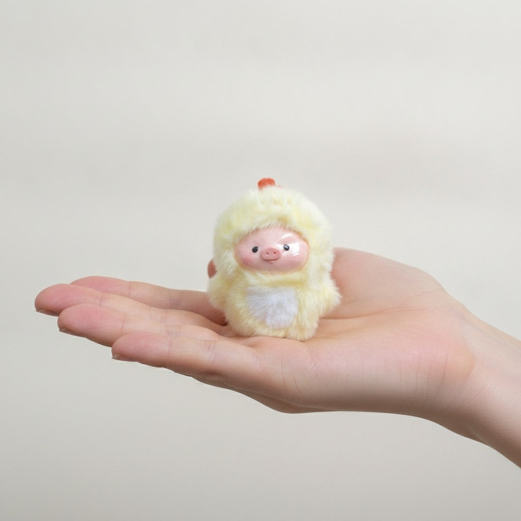 Fluffy Pig Chick Costume Keychain – novelty & toys (view 3)