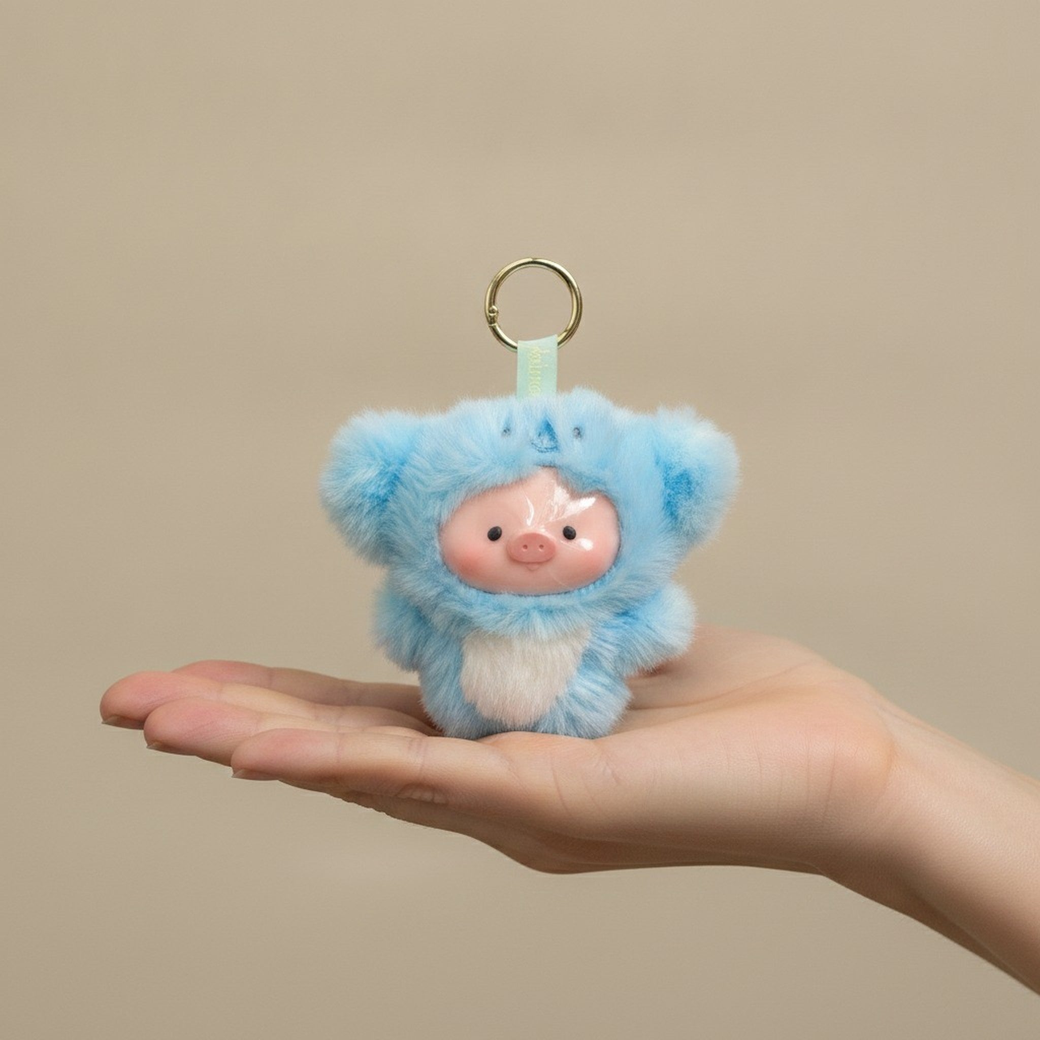 Cute Fluffy Pig Animal Keychain – novelty & toys (view 3)