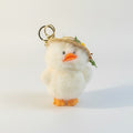 Adorable Fluffy Duck Keyring with Straw Hat – novelty & toys (view 1)