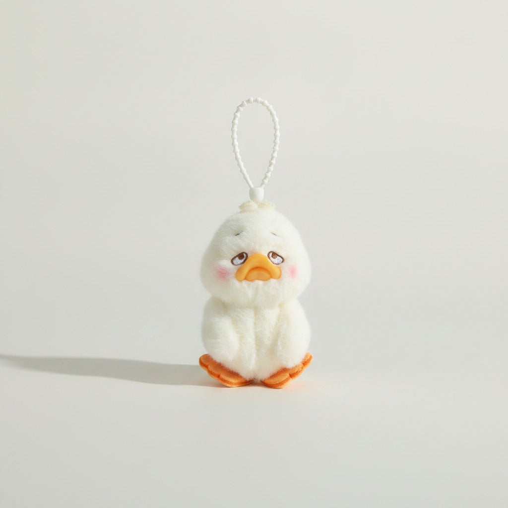Cute Fluffy Duck Plush Keychain Charm – novelty & toys (view 1)