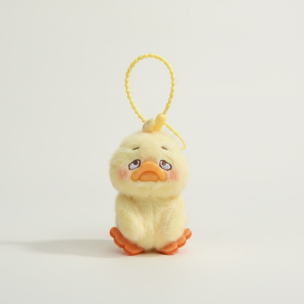 Kawaii Sad Duck Plush Keychain Charm – novelty & toys (view 1)