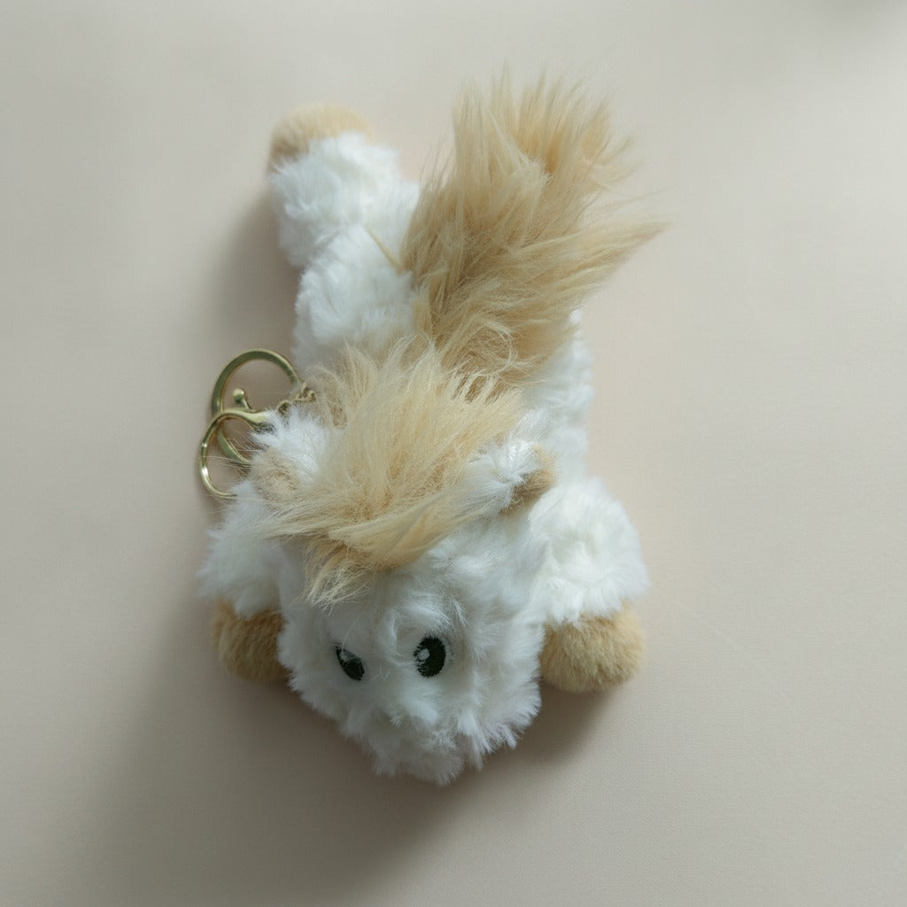 Cute Fluffy Horse Keychain Charm – novelty & toys (view 1)