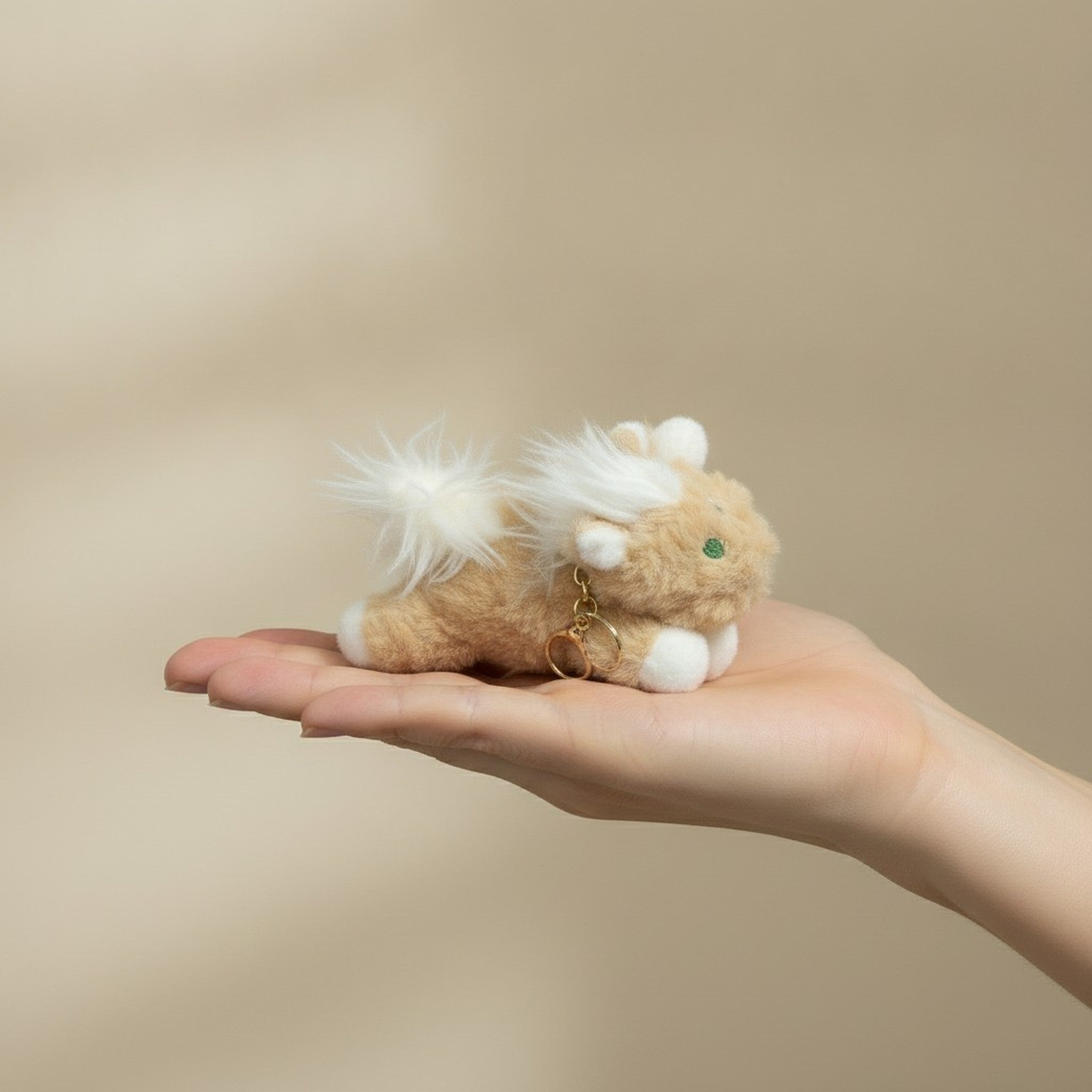 Fluffy Pony Plush Keychain Charm – novelty & toys (view 3)