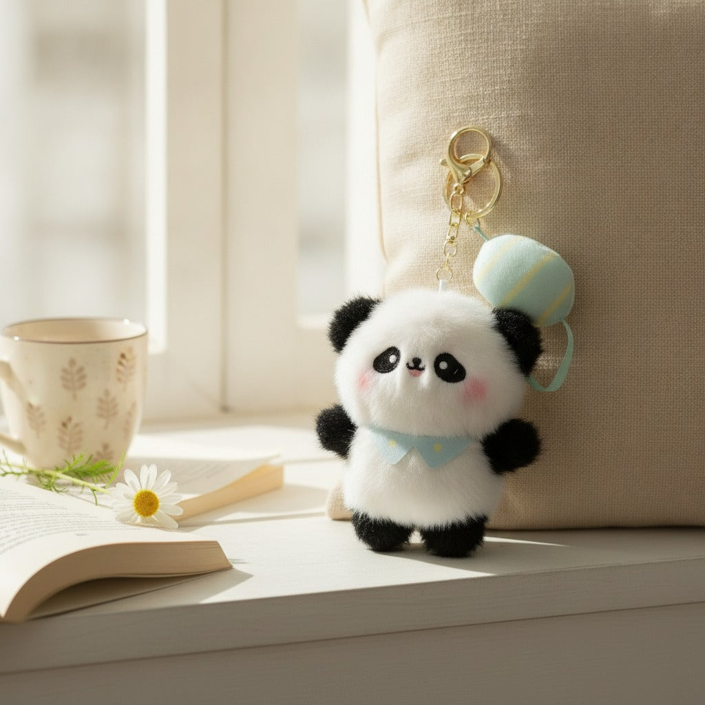 Cute Panda Plush Keychain – novelty & toys (view 2)